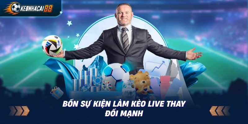 Sơ đồ 4 sự kiện trong trận đẩy kèo live thay đổi mạnh: bàn thắng, thẻ đỏ, time decay, VAR