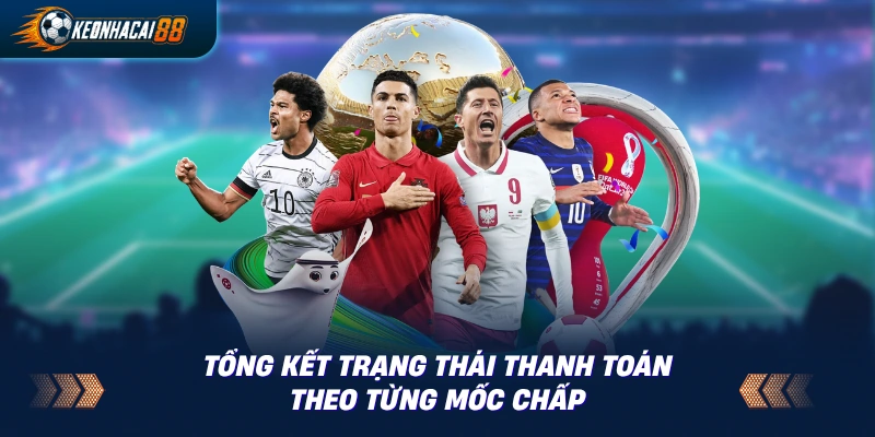 Bảng tổng kết 9 mốc chấp ứng với 5 trạng thái thanh toán handicap