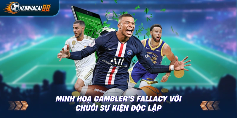 Minh hoạ gambler's fallacy với chuỗi đồng xu liên tiếp và lý do các sự kiện độc lập