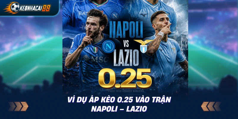 Bảng minh hoạ kết quả Napoli – Lazio áp vào kèo 0.25 cho ba kịch bản